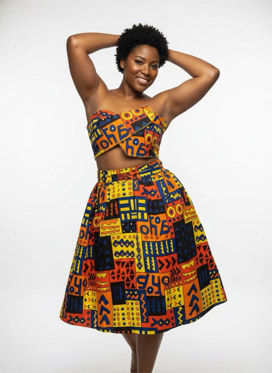 African Short Skirts /head wrap