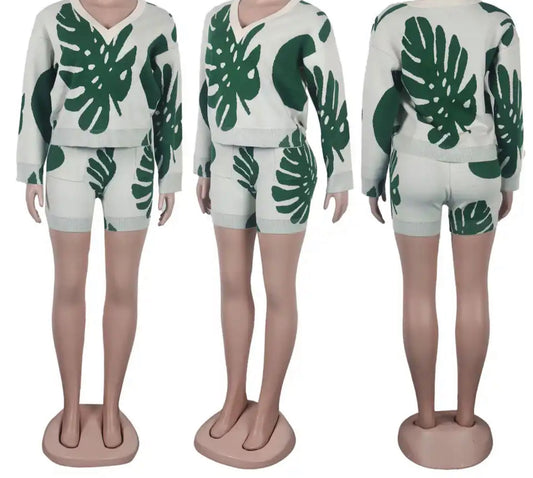 Women's Leaf Sweater Set
