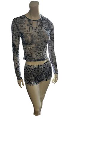 Mesh 2-piece Grey Outfit