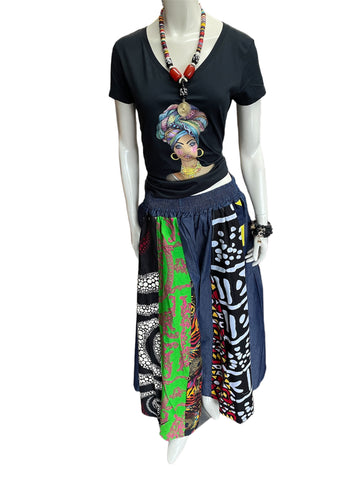 Women's African Long Plazzio with Head-wrap