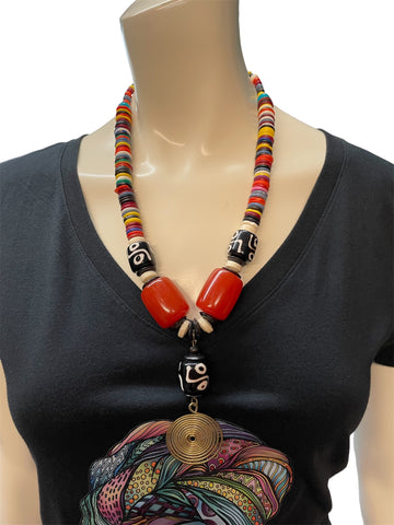 Women's African Necklace and Earring Set