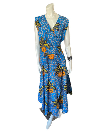 Women's African Sleeveless Wrap Tie Dress