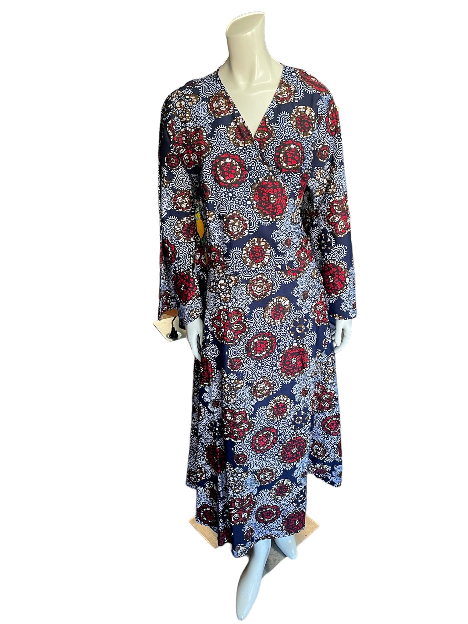 Women's African Wrap Tie Dress With Headwrap