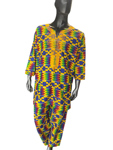 Men's African Tunic and Long Pants Set