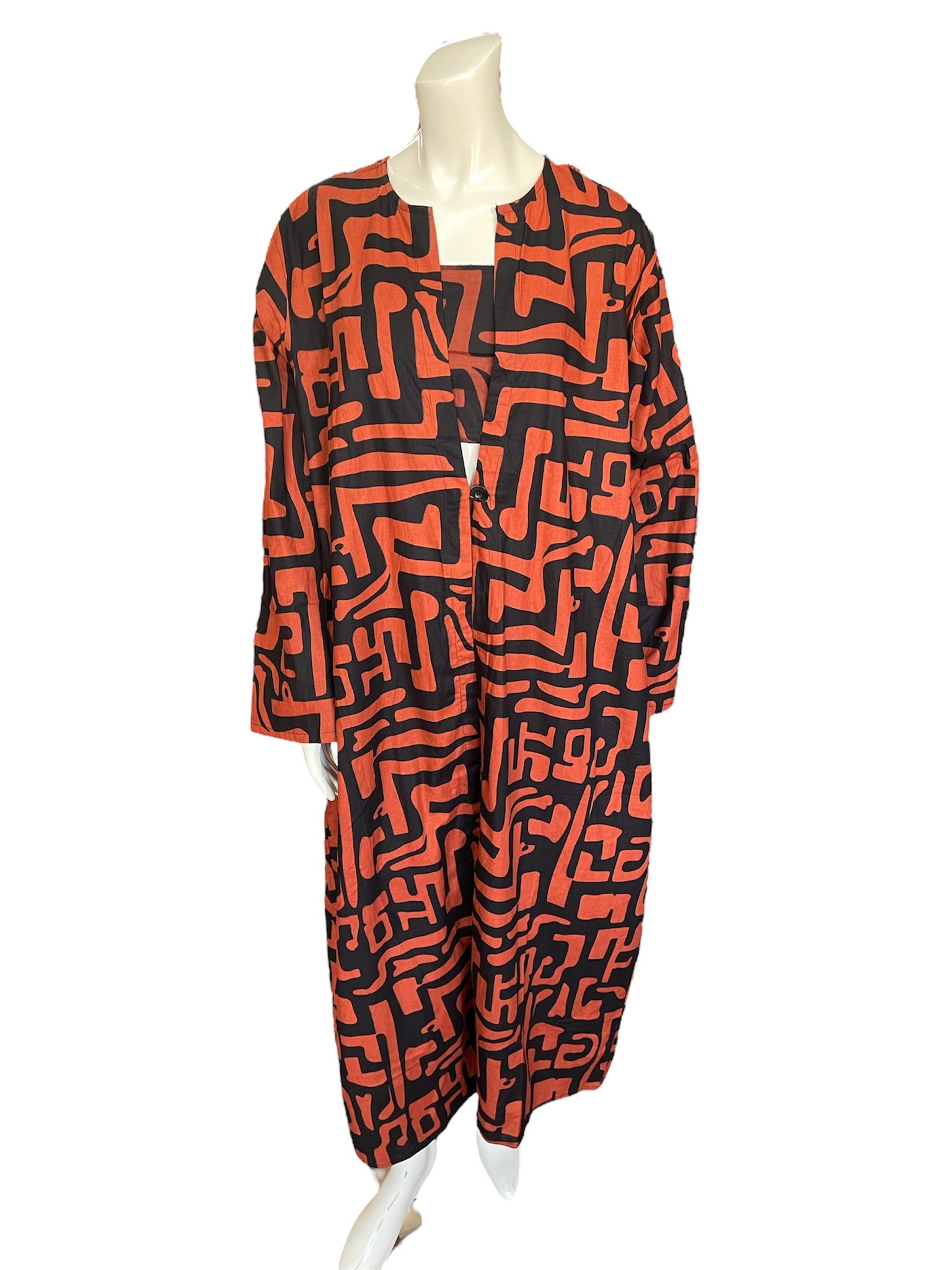 Women's 3 Piece Authentic African 3 piece Skirt and Duster Jacket Set