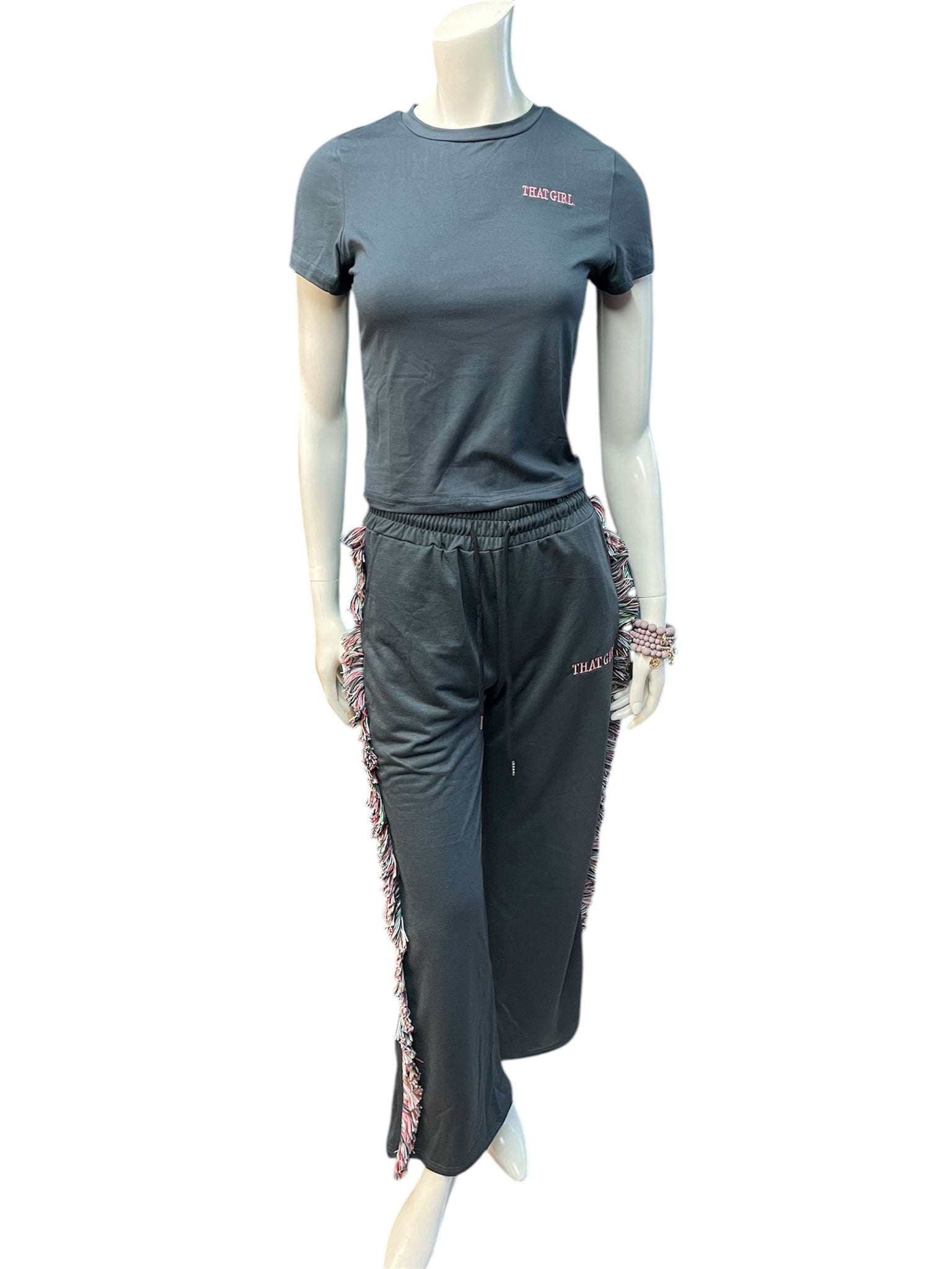 That Girl Short Sleeve and Long Pants With Tassel Set