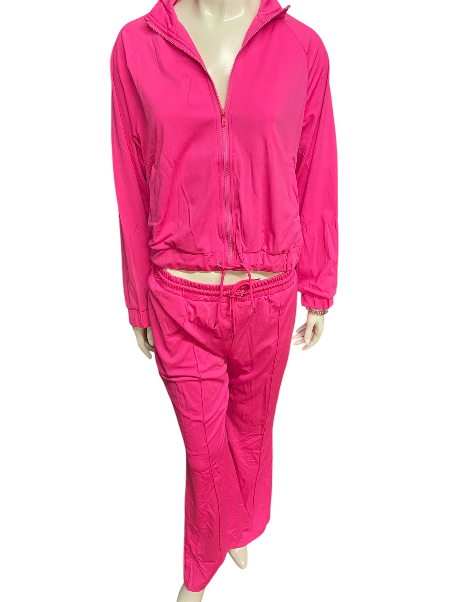 2 Piece Zip Up Jacket and Long Pants Track Suit Set No Hoodie