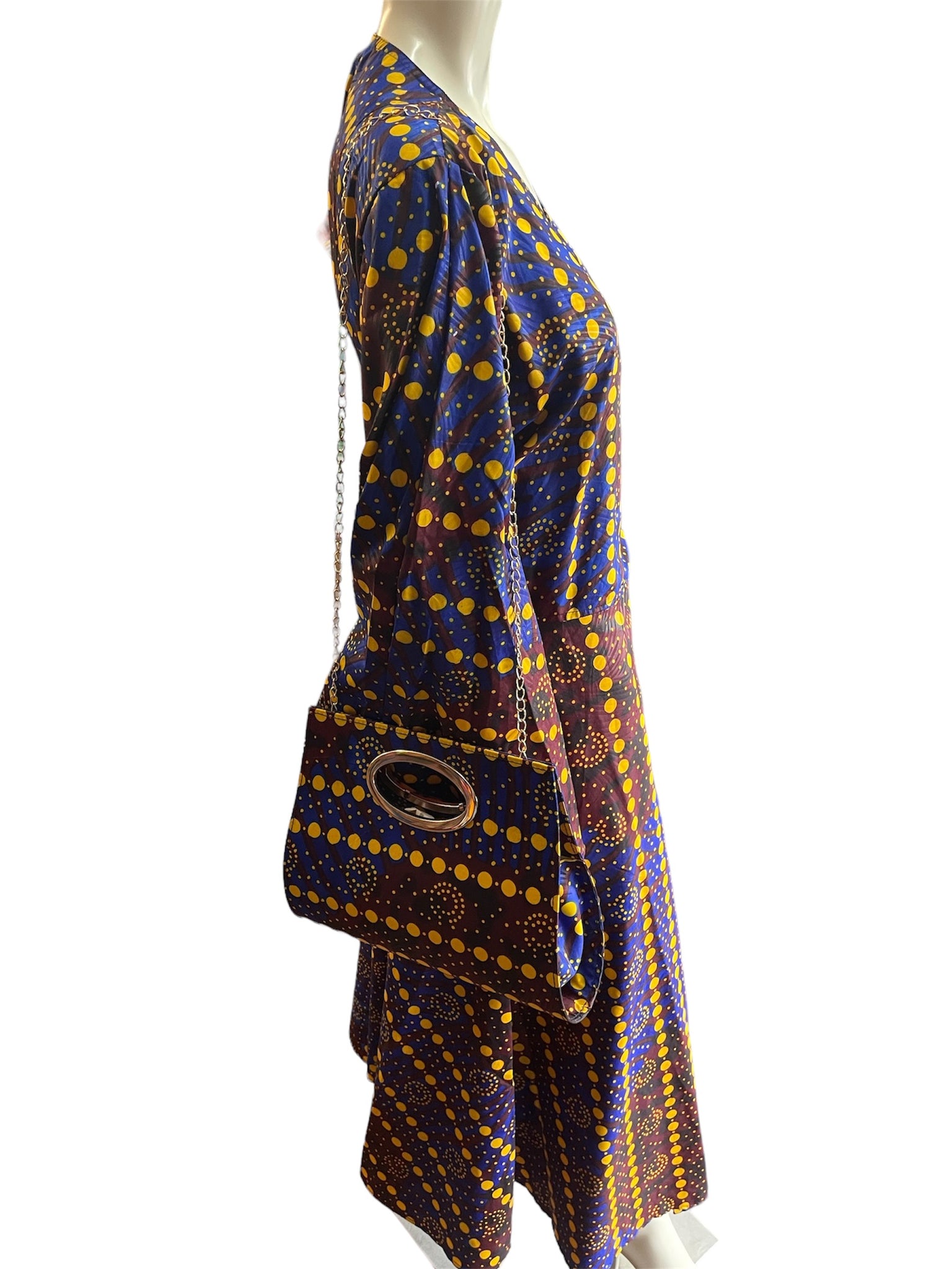 Women's African Wrap Dress and Purse With Head Wrap BUNDLE DEAL