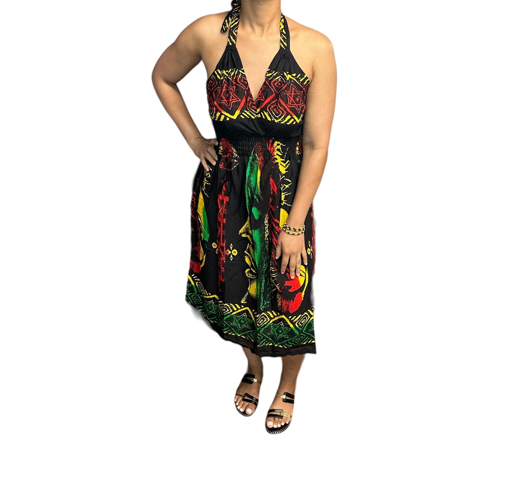 Caribbean Dream Mid- Length Halter Dress