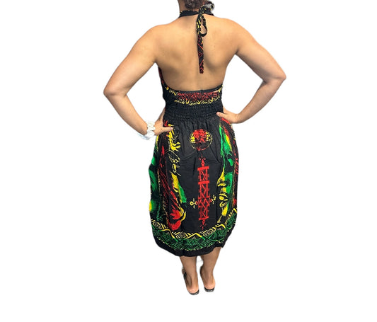 Caribbean Dream Mid- Length Halter Dress